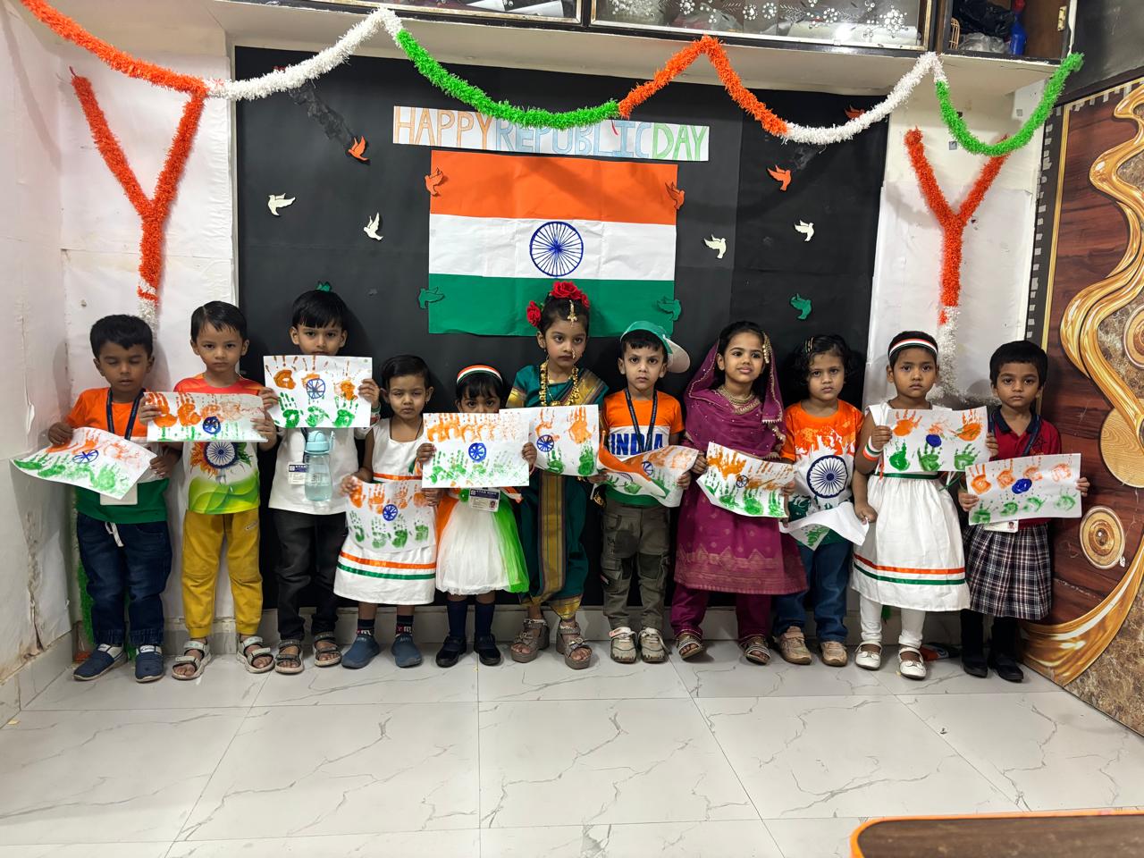 Kids doing creative art activities